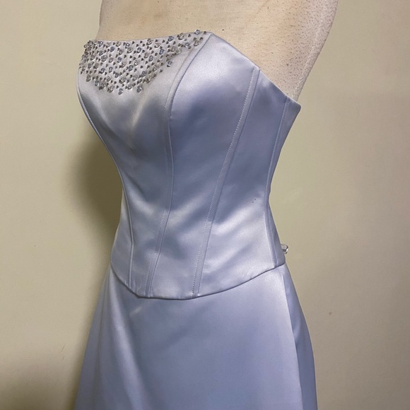 Ice Blue Bridal or Formal Corset Style Gown size 10 - Picture 5 of 13